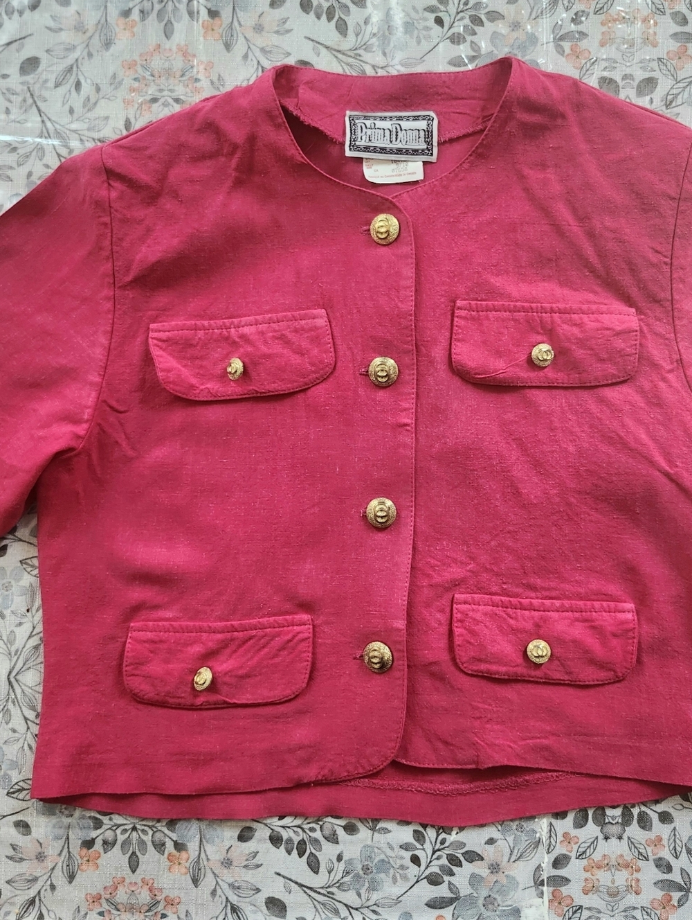 Prima Donna Hot Pink Button-Front Short Sleeve Jacket